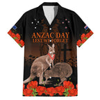 Kangaroo and Kiwi Bird ANZAC Day Custom Family Matching Short Sleeve Bodycon Dress and Hawaiian Shirt Soldier Style