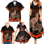 Kangaroo and Kiwi Bird ANZAC Day Custom Family Matching Summer Maxi Dress and Hawaiian Shirt Soldier Style