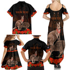 Kangaroo and Kiwi Bird ANZAC Day Custom Family Matching Summer Maxi Dress and Hawaiian Shirt Soldier Style