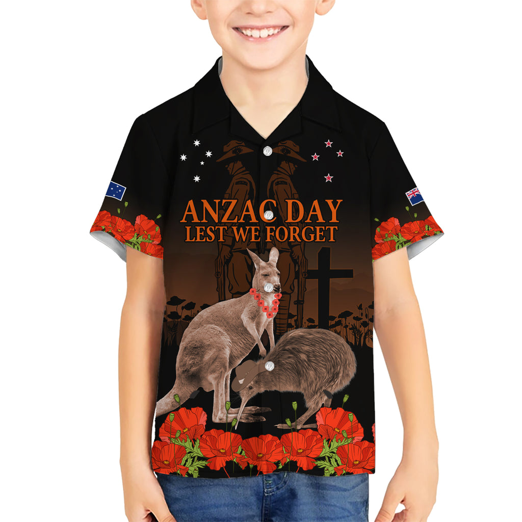 Kangaroo and Kiwi Bird ANZAC Day Custom Hawaiian Shirt Soldier Style