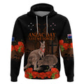 Kangaroo and Kiwi Bird ANZAC Day Custom Hoodie Soldier Style
