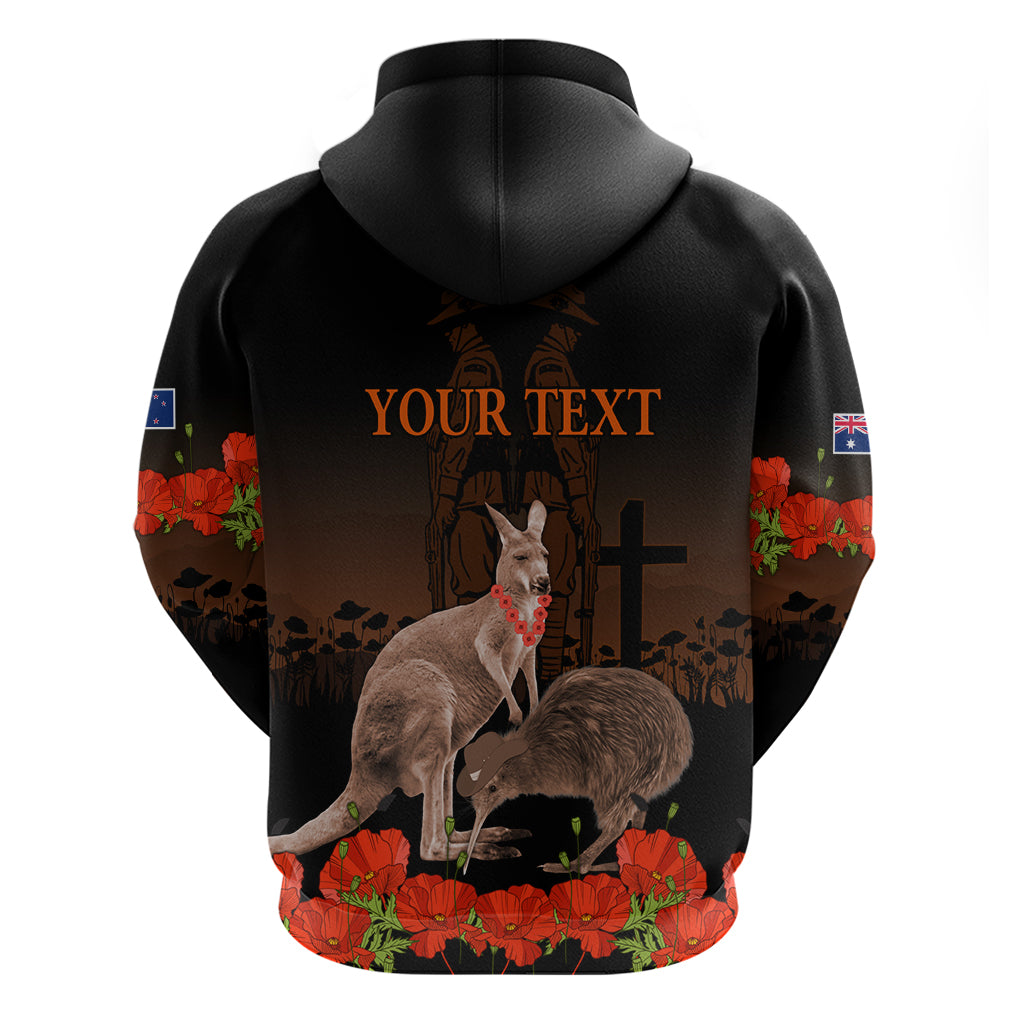 Kangaroo and Kiwi Bird ANZAC Day Custom Hoodie Soldier Style