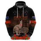 Kangaroo and Kiwi Bird ANZAC Day Custom Hoodie Soldier Style