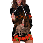 Kangaroo and Kiwi Bird ANZAC Day Custom Hoodie Dress Soldier Style