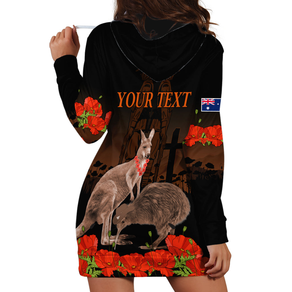 Kangaroo and Kiwi Bird ANZAC Day Custom Hoodie Dress Soldier Style