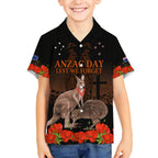 Kangaroo and Kiwi Bird ANZAC Day Custom Kid Hawaiian Shirt Soldier Style