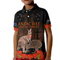 Kangaroo and Kiwi Bird ANZAC Day Custom Kid Polo Shirt Soldier Style