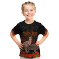 Kangaroo and Kiwi Bird ANZAC Day Custom Kid T Shirt Soldier Style