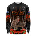 Kangaroo and Kiwi Bird ANZAC Day Custom Long Sleeve Shirt Soldier Style