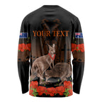 Kangaroo and Kiwi Bird ANZAC Day Custom Long Sleeve Shirt Soldier Style