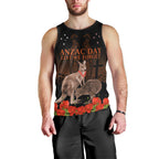 Kangaroo and Kiwi Bird ANZAC Day Custom Men Tank Top Soldier Style