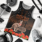 Kangaroo and Kiwi Bird ANZAC Day Custom Men Tank Top Soldier Style