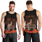 Kangaroo and Kiwi Bird ANZAC Day Custom Men Tank Top Soldier Style