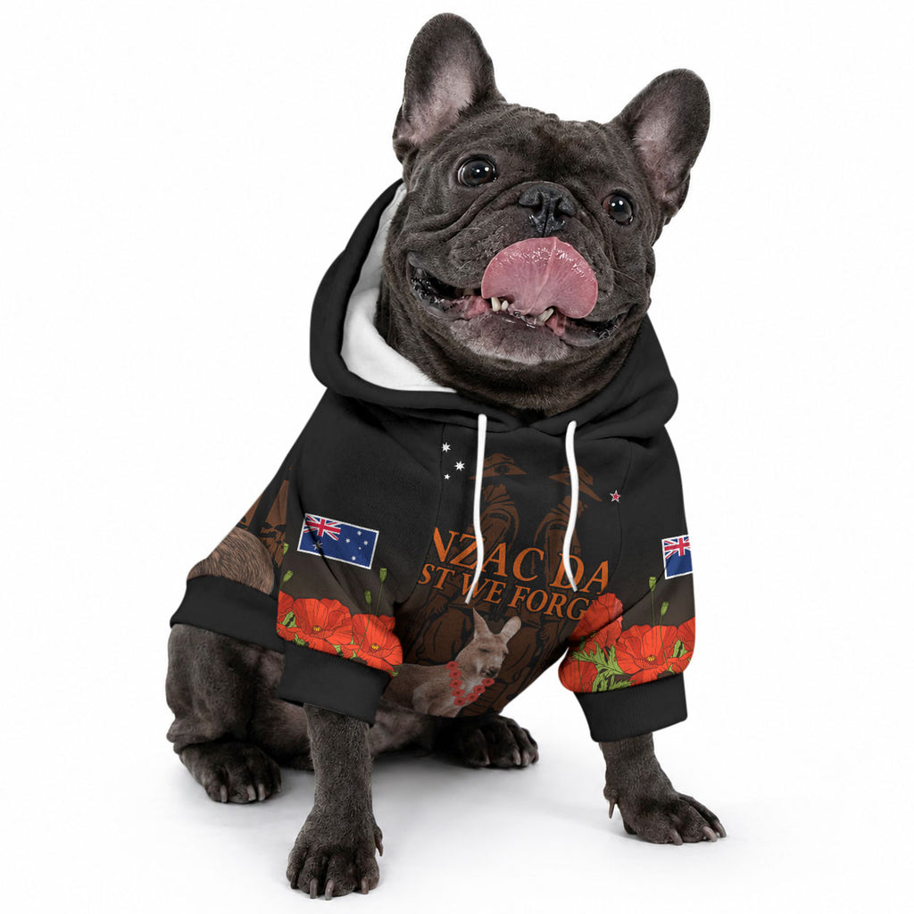 Kangaroo and Kiwi Bird ANZAC Day Custom Pet Hoodie Soldier Style