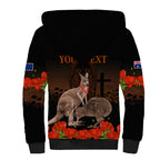 Kangaroo and Kiwi Bird ANZAC Day Custom Sherpa Hoodie Soldier Style
