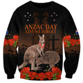Kangaroo and Kiwi Bird ANZAC Day Custom Sweatshirt Soldier Style