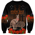Kangaroo and Kiwi Bird ANZAC Day Custom Sweatshirt Soldier Style