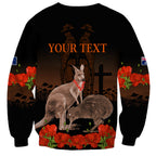 Kangaroo and Kiwi Bird ANZAC Day Custom Sweatshirt Soldier Style