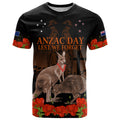 Kangaroo and Kiwi Bird ANZAC Day Custom T Shirt Soldier Style