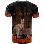 Kangaroo and Kiwi Bird ANZAC Day Custom T Shirt Soldier Style