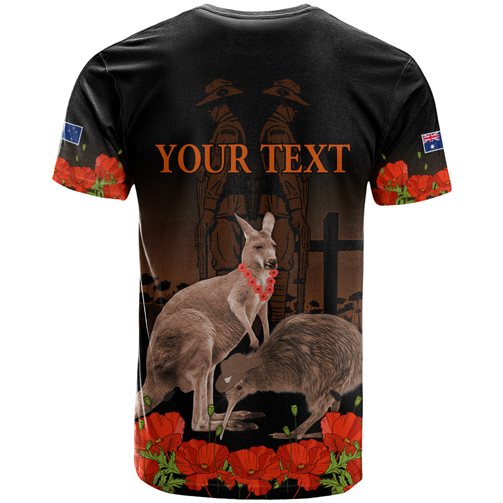 Kangaroo and Kiwi Bird ANZAC Day Custom T Shirt Soldier Style