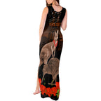Kangaroo and Kiwi Bird ANZAC Day Custom Tank Maxi Dress Soldier Style