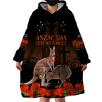 Kangaroo and Kiwi Bird ANZAC Day Custom Wearable Blanket Hoodie Soldier Style