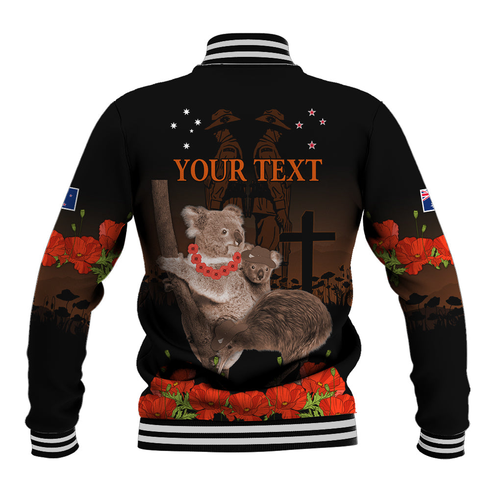 Koala and Kiwi Bird ANZAC Day Custom Baseball Jacket Soldier Style