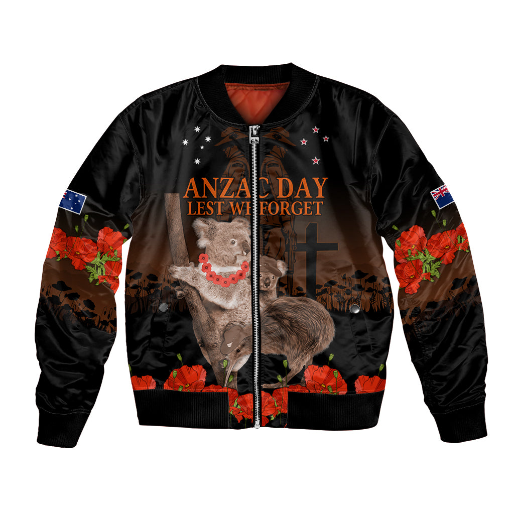 Koala and Kiwi Bird ANZAC Day Custom Bomber Jacket Soldier Style