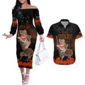 Koala and Kiwi Bird ANZAC Day Custom Couples Matching Off The Shoulder Long Sleeve Dress and Hawaiian Shirt Soldier Style