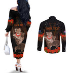 Koala and Kiwi Bird ANZAC Day Custom Couples Matching Off The Shoulder Long Sleeve Dress and Long Sleeve Button Shirt Soldier Style