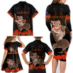 Koala and Kiwi Bird ANZAC Day Custom Family Matching Long Sleeve Bodycon Dress and Hawaiian Shirt Soldier Style