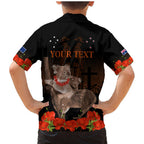 Koala and Kiwi Bird ANZAC Day Custom Family Matching Mermaid Dress and Hawaiian Shirt Soldier Style