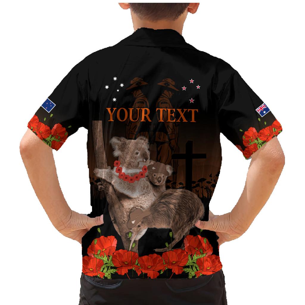 Koala and Kiwi Bird ANZAC Day Custom Family Matching Mermaid Dress and Hawaiian Shirt Soldier Style