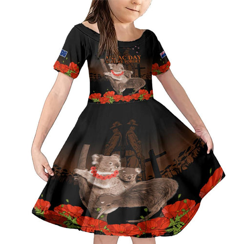 Koala and Kiwi Bird ANZAC Day Custom Family Matching Mermaid Dress and Hawaiian Shirt Soldier Style