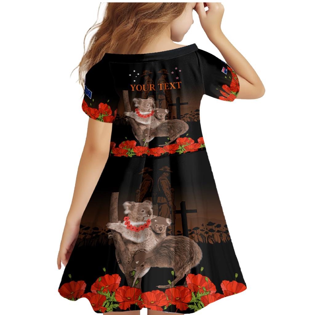 Koala and Kiwi Bird ANZAC Day Custom Family Matching Mermaid Dress and Hawaiian Shirt Soldier Style