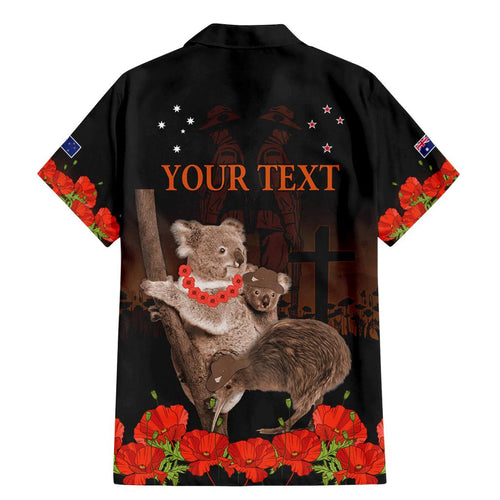 Koala and Kiwi Bird ANZAC Day Custom Family Matching Mermaid Dress and Hawaiian Shirt Soldier Style