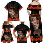 Koala and Kiwi Bird ANZAC Day Custom Family Matching Off Shoulder Maxi Dress and Hawaiian Shirt Soldier Style