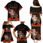 Koala and Kiwi Bird ANZAC Day Custom Family Matching Puletasi and Hawaiian Shirt Soldier Style