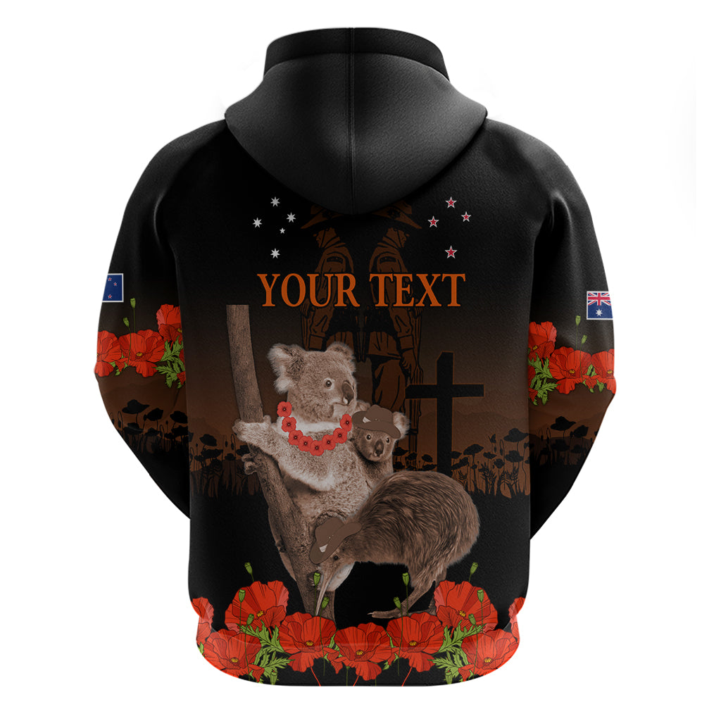 Koala and Kiwi Bird ANZAC Day Custom Hoodie Soldier Style