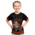 Koala and Kiwi Bird ANZAC Day Custom Kid T Shirt Soldier Style