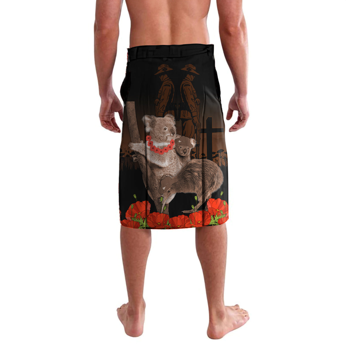 Koala and Kiwi Bird ANZAC Day Custom Lavalava Soldier Style