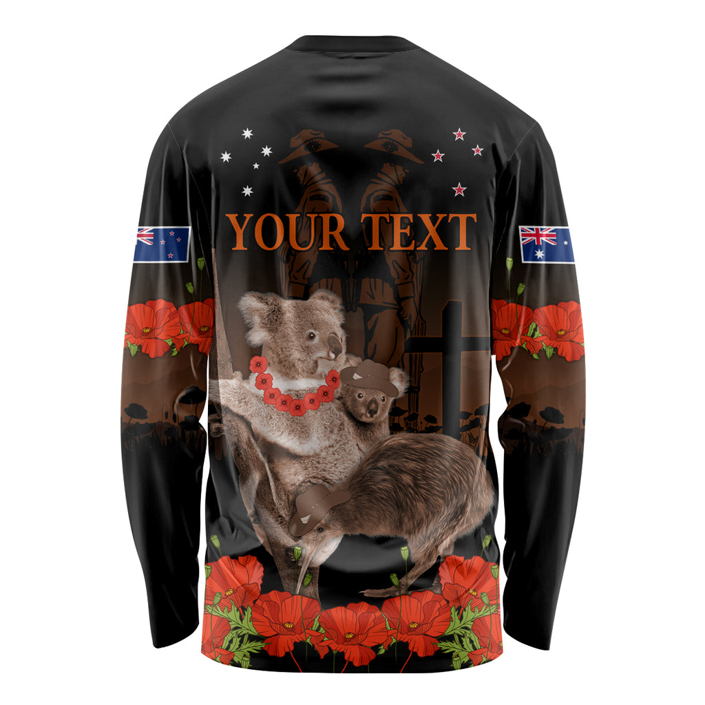 Koala and Kiwi Bird ANZAC Day Custom Long Sleeve Shirt Soldier Style