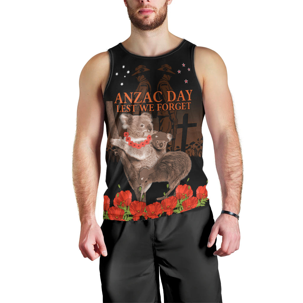 Koala and Kiwi Bird ANZAC Day Custom Men Tank Top Soldier Style