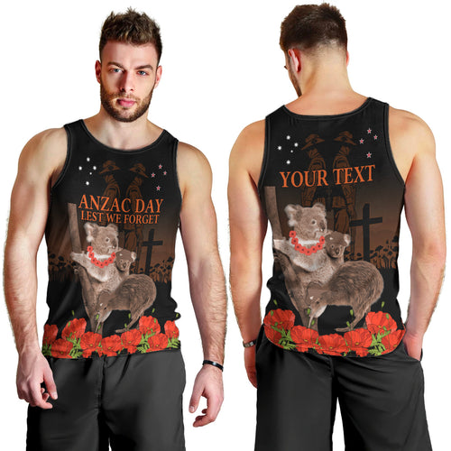 Koala and Kiwi Bird ANZAC Day Custom Men Tank Top Soldier Style