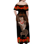 Koala and Kiwi Bird ANZAC Day Custom Off Shoulder Maxi Dress Soldier Style