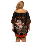 Koala and Kiwi Bird ANZAC Day Custom Off Shoulder Short Dress Soldier Style