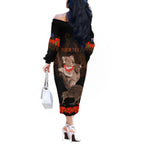 Koala and Kiwi Bird ANZAC Day Custom Off The Shoulder Long Sleeve Dress Soldier Style
