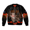 Koala and Kiwi Bird ANZAC Day Custom Sleeve Zip Bomber Jacket Soldier Style