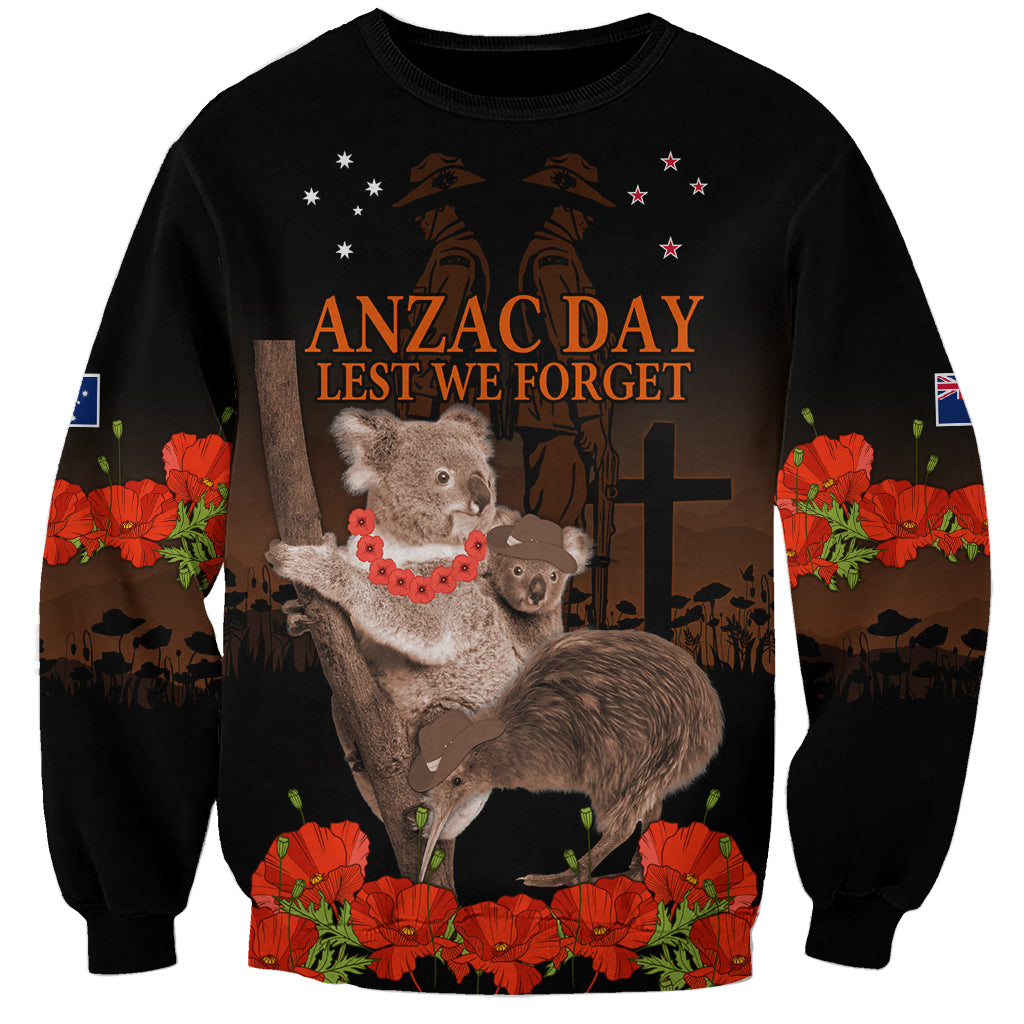 Koala and Kiwi Bird ANZAC Day Custom Sweatshirt Soldier Style